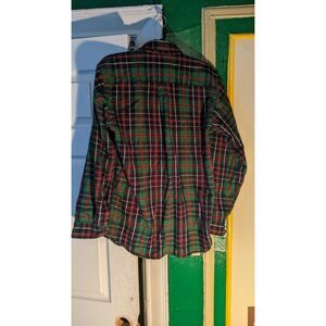 LL Bean green red and white plaid small regular traditional fit S-REG